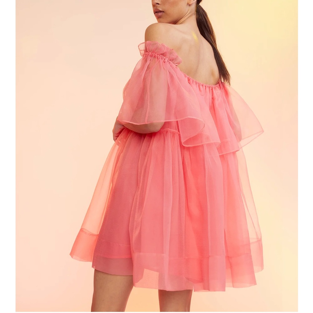 Cynthia Rowley - Flirt Organza Dress, Coral - Picture 4 of 10